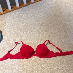 Elegant Red Lace Push Up Bra